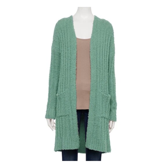 NEW Sage green fluffy long cardigan - Picture 1 of 3